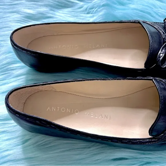 ANTONIO MELANI 90s SOFT LEATHER Slip On Loafers With Bow Womens 7.5
