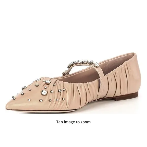 Antonio Melani x Jennifer Sumko Lyssa Lou Leather Studded Mary Jane Flats