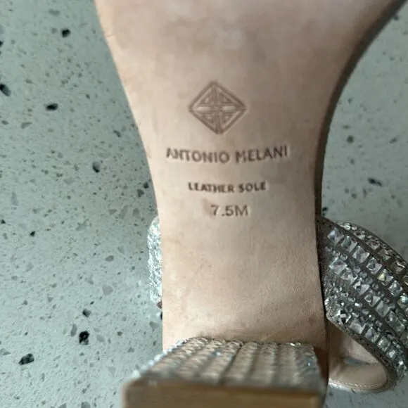 Antonio Melani Marryanna Rhinestone Embellished Ankle Strap Dress Sandals Sz 7.5