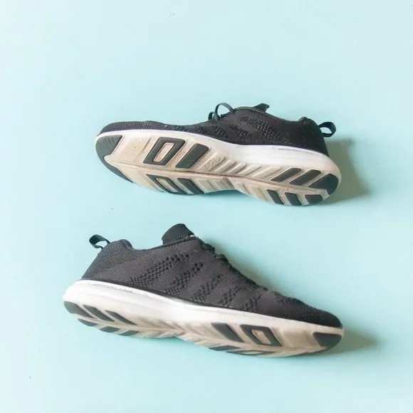 APL Techloom Pro Black White Sole Knit Lace Up Athletic Tennis Shoes Size 8.5