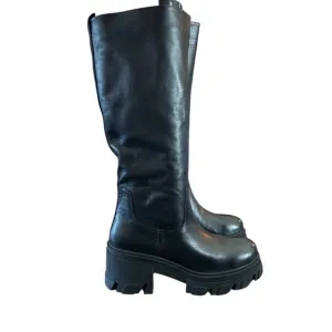 AQUA Goal Leather Platform Boots Knee High NEW Size 10 Pull On