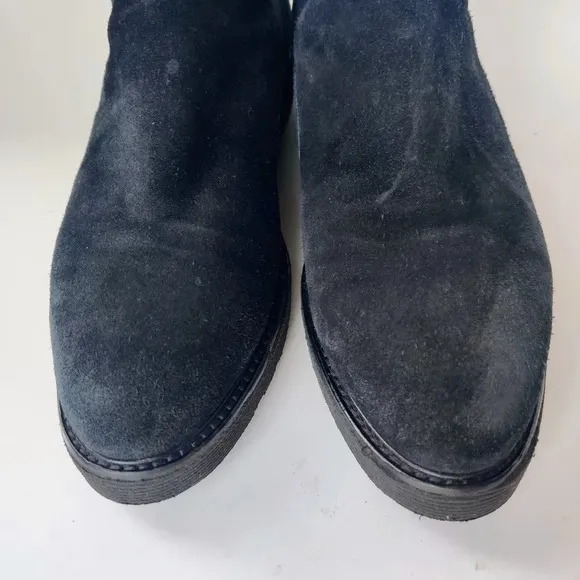 AQUATALIA Black Suede Waterproof Pull-on Lug Sole Ankle Boots size 9