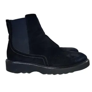 AQUATALIA Black Suede Waterproof Pull-on Lug Sole Ankle Boots size 9
