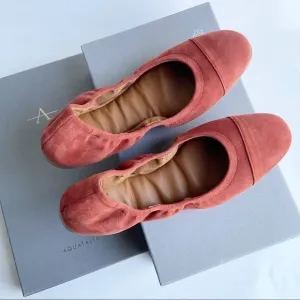 Aquatalia Carolyn Suede Ballet Flat Brick Size 8.5