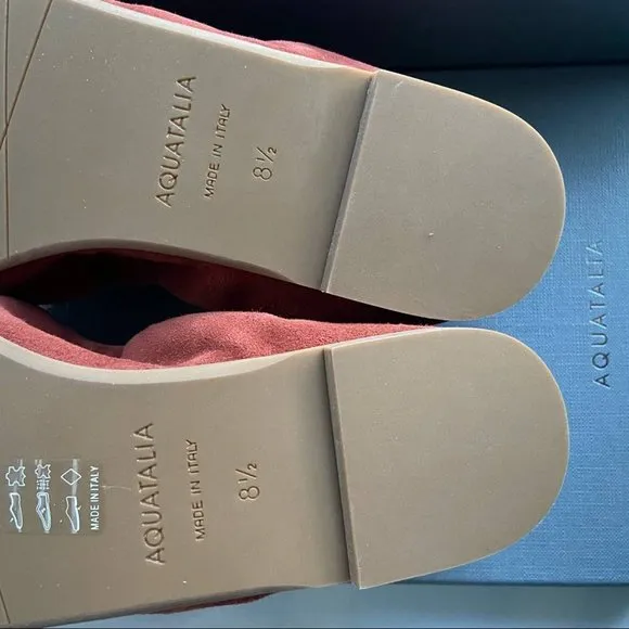 Aquatalia Carolyn Suede Ballet Flat Brick Size 8.5