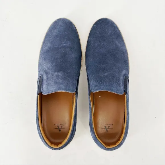 Aquatalia Fausto Suede Weatherproof Esadrilles Slip On Sneakers