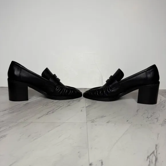 Aquatalia Josette Black Heeled Loafer 8M