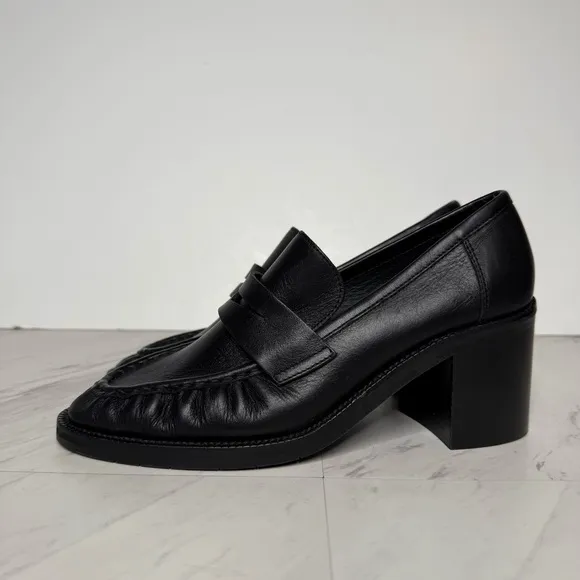 Aquatalia Josette Black Heeled Loafer 8M