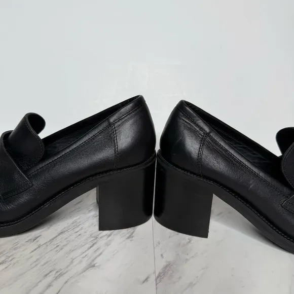 Aquatalia Josette Black Heeled Loafer 8M