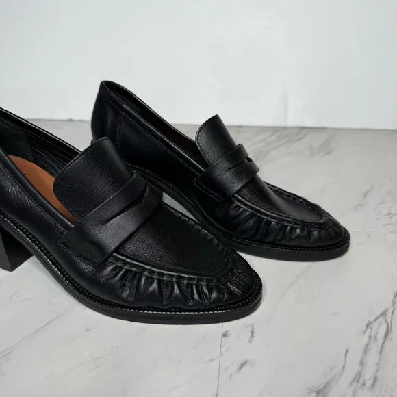 Aquatalia Josette Black Heeled Loafer 8M