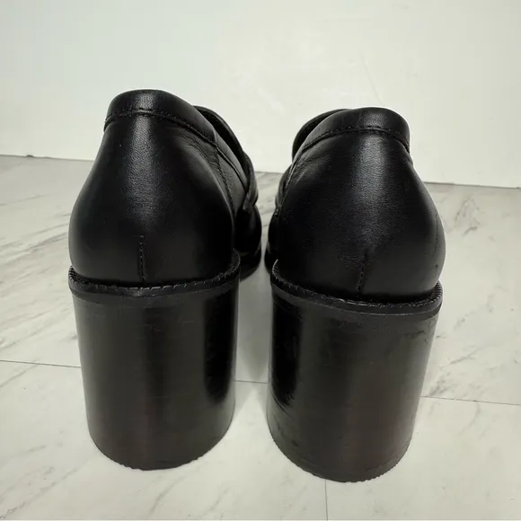 Aquatalia Josette Black Heeled Loafer 8M
