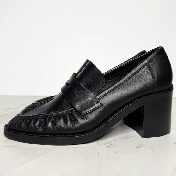 Aquatalia Josette Black Heeled Loafer 8M