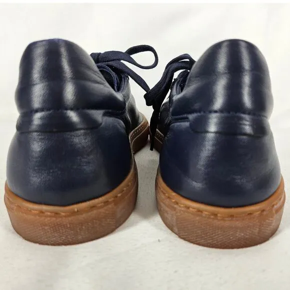 AQUATALIA MEN'S NAVY BLUE GUM BOTTOM SNEAKER SIZE 8M STYLE 452900 MADE IN ITALY
