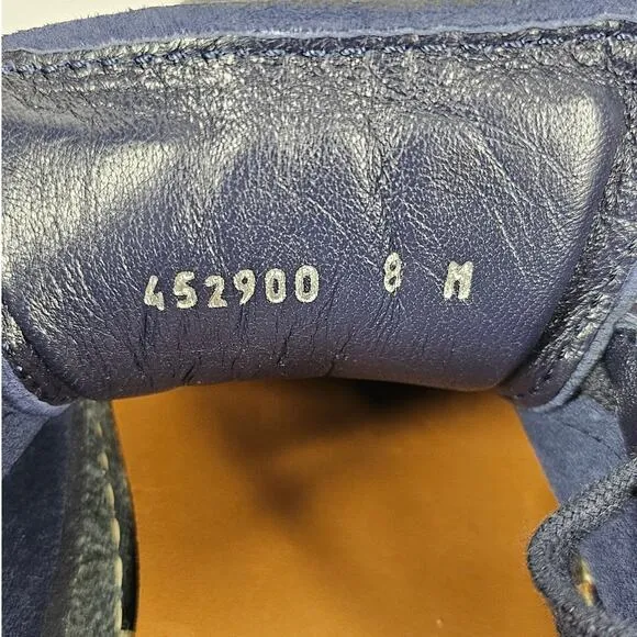AQUATALIA MEN'S NAVY BLUE GUM BOTTOM SNEAKER SIZE 8M STYLE 452900 MADE IN ITALY