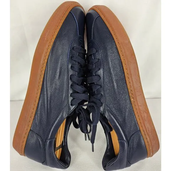AQUATALIA MEN'S NAVY BLUE GUM BOTTOM SNEAKER SIZE 8M STYLE 452900 MADE IN ITALY