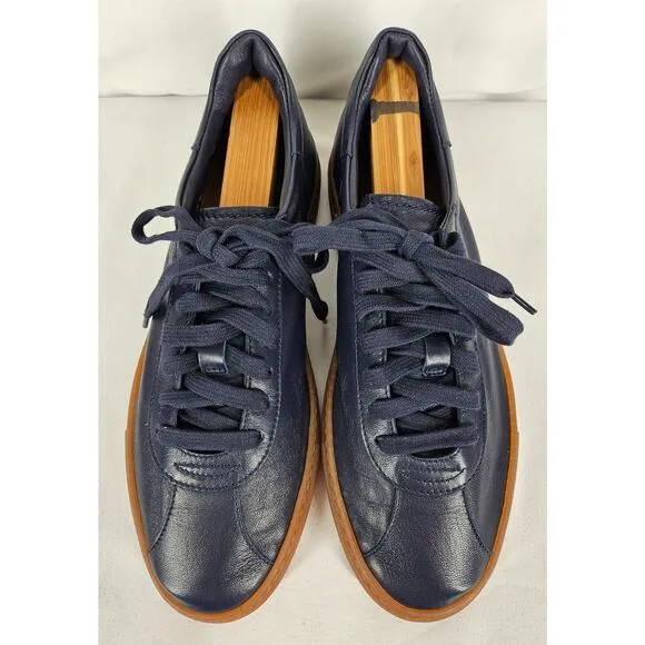AQUATALIA MEN'S NAVY BLUE GUM BOTTOM SNEAKER SIZE 8M STYLE 452900 MADE IN ITALY