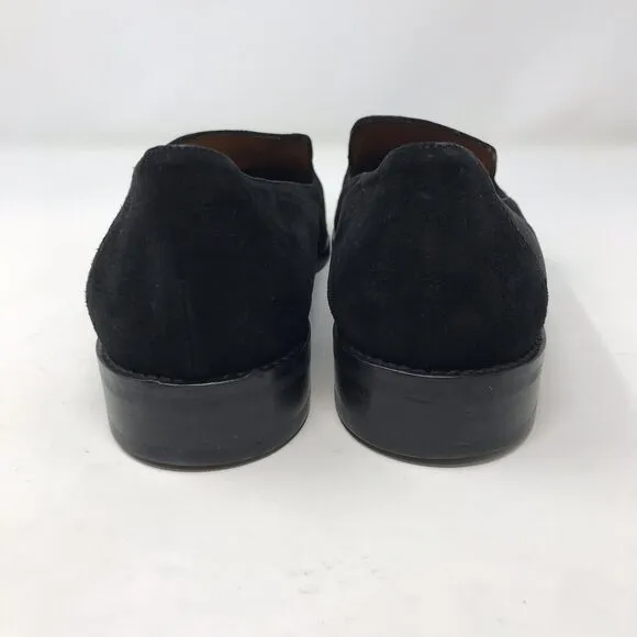Aquatalia Womens Size 9 Golda Black Loafers Suede Leather Pointed Toe Shoe Italy