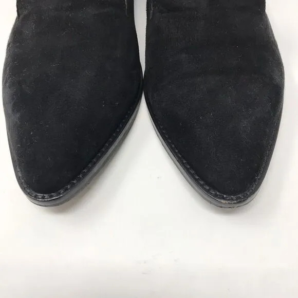 Aquatalia Womens Size 9 Golda Black Loafers Suede Leather Pointed Toe Shoe Italy