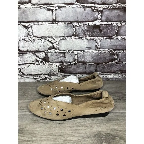 Arche Sand Tan Nubuck Leather Ballerina Ballet Flats Women Sz 37EU/6.5M US