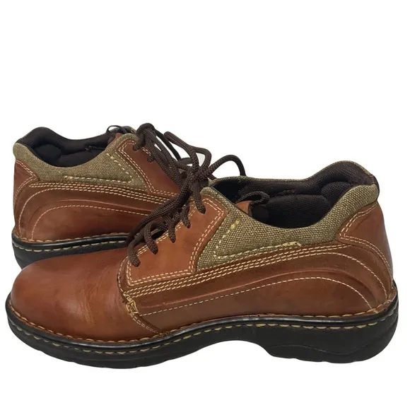 Ariat 4LR Linden Work Boots Brown Leather Cream Knit Collar Lace Up Size 6.5B