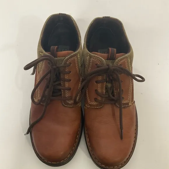 Ariat 4LR Linden Work Boots Brown Leather Cream Knit Collar Lace Up Size 6.5B