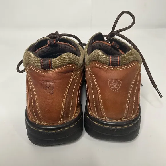 Ariat 4LR Linden Work Boots Brown Leather Cream Knit Collar Lace Up Size 6.5B