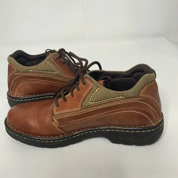 Ariat 4LR Linden Work Boots Brown Leather Cream Knit Collar Lace Up Size 6.5B