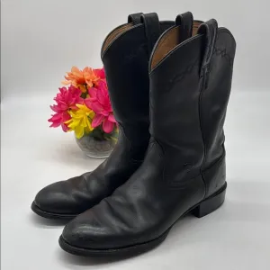 Ariat Black Shin High Cowboy Western Boots Size 11.5 COW7924