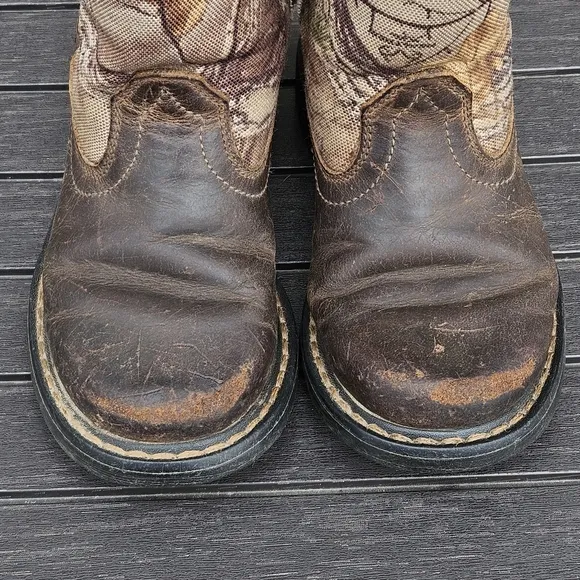 ARIAT Boys Heritage Sierra Camo Leather Pull On Western Boots 10020107 Size 9