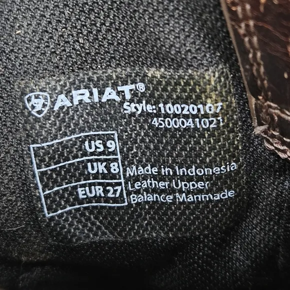 ARIAT Boys Heritage Sierra Camo Leather Pull On Western Boots 10020107 Size 9