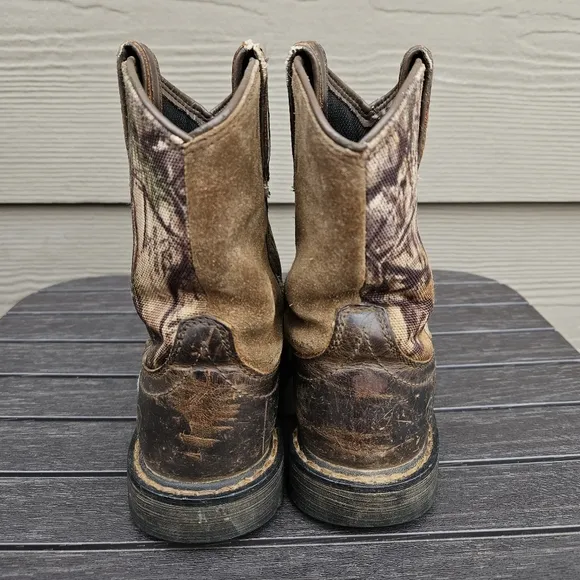 ARIAT Boys Heritage Sierra Camo Leather Pull On Western Boots 10020107 Size 9
