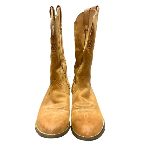 Ariat Heeled Western Cowgirl / Cowboy Boots Vintage Leather, men’s 8.5