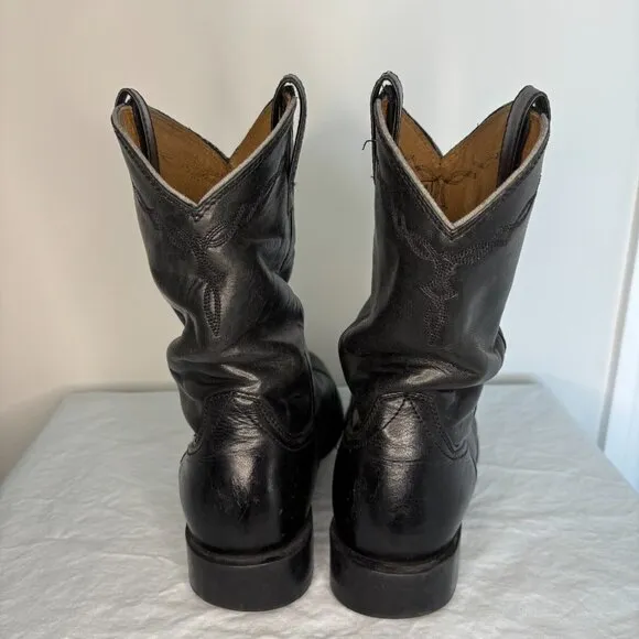 ARIAT Heritage Roper Western Boots Black Leather Men's Size 10D