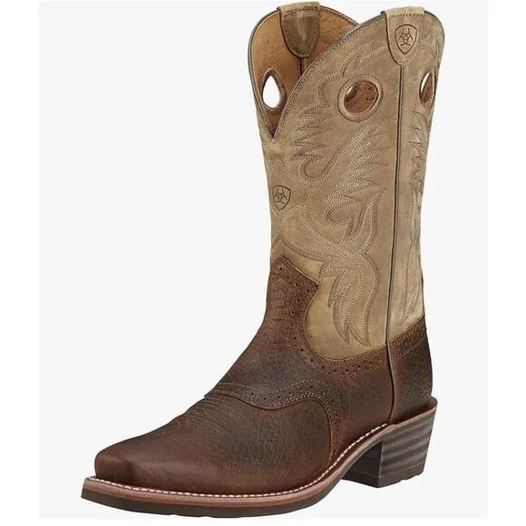 ARIAT Heritage Roughstock Western Boot Earth/Brown Bomber Men’s 12 D Workwear