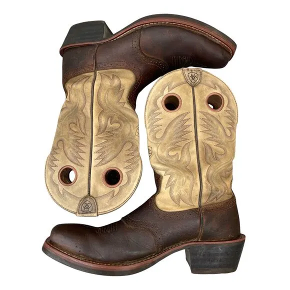 ARIAT Heritage Roughstock Western Boot Earth/Brown Bomber Men’s 12 D Workwear