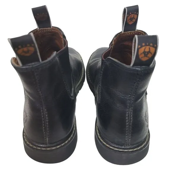 Ariat Mens 8.5B Black Leather  Pro Equipped Style Pull On Chukka Boots Closed To