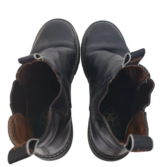 Ariat Mens 8.5B Black Leather  Pro Equipped Style Pull On Chukka Boots Closed To