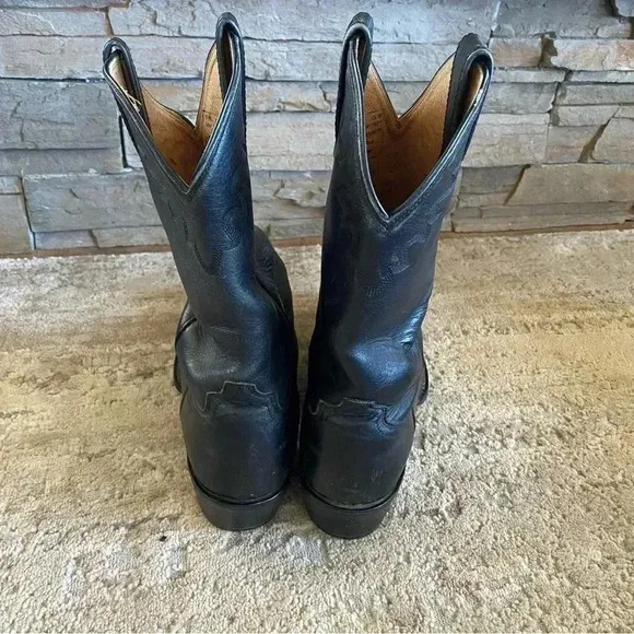 Ariat Men’s Vintage Black Leather Cowboy Boots Embroidered Western 34601: 9D