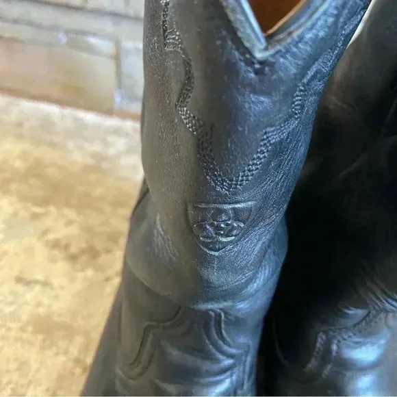 Ariat Men’s Vintage Black Leather Cowboy Boots Embroidered Western 34601: 9D