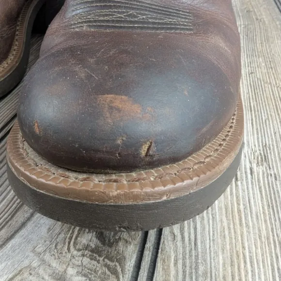 Ariat Roughatock Heritage Cowboy Boots Brown Leather Size 12M Recently Oiled