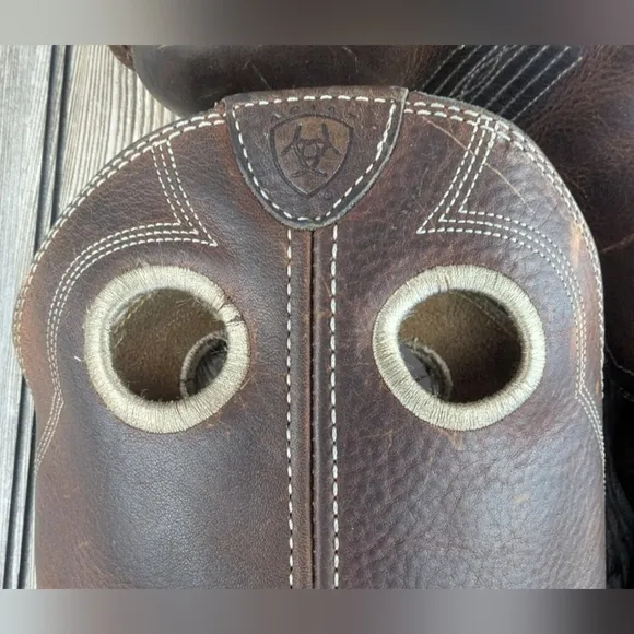 Ariat Roughatock Heritage Cowboy Boots Brown Leather Size 12M Recently Oiled