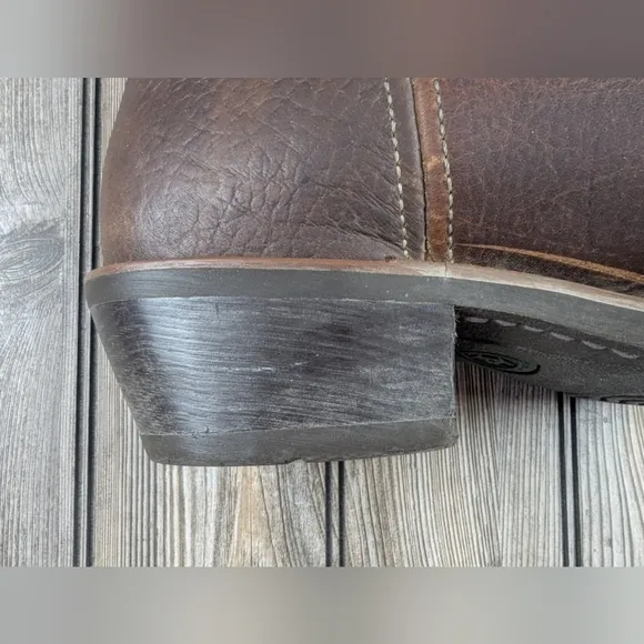 Ariat Roughatock Heritage Cowboy Boots Brown Leather Size 12M Recently Oiled