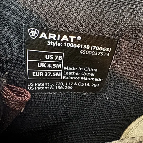 Ariat Size 7B Terrain ATS Cordovan Brown Riding Hiking Work Boots Leather Upper