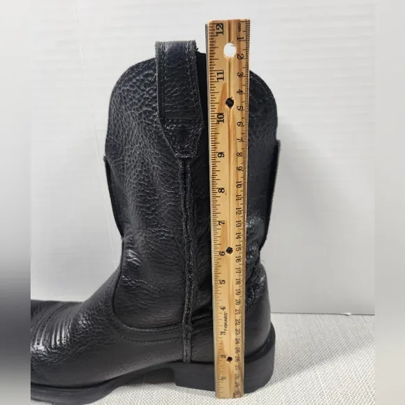 Ariat size 9.5 EE extra wide black leather boots slouchy pull on cowboy western