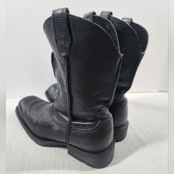 Ariat size 9.5 EE extra wide black leather boots slouchy pull on cowboy western