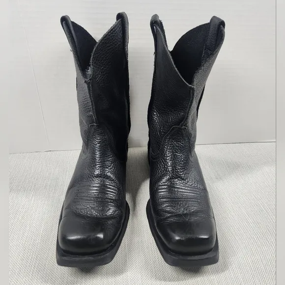 Ariat size 9.5 EE extra wide black leather boots slouchy pull on cowboy western