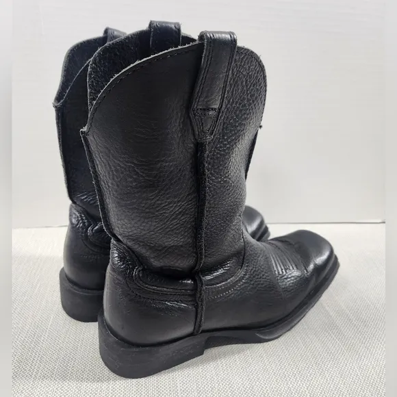 Ariat size 9.5 EE extra wide black leather boots slouchy pull on cowboy western