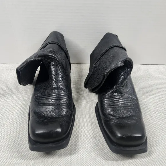 Ariat size 9.5 EE extra wide black leather boots slouchy pull on cowboy western