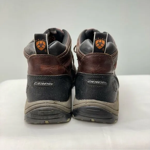 ariat technology ats terrain eco brown leather lace up work boots women's 13