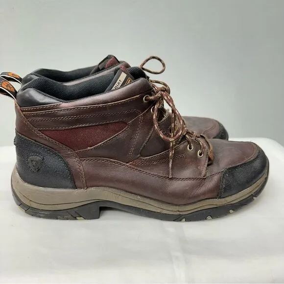 ariat technology ats terrain eco brown leather lace up work boots women's 13